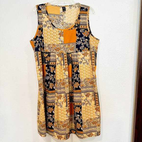 NWOT Emery Rose Sleeveless Dress Floral MultiColor Knee Length Fit & Flare Sz XL - Picture 1 of 8